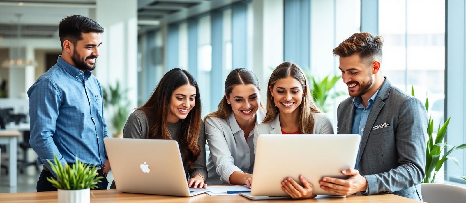 American Shipping & Logistics colleagues collaborating in a modern office